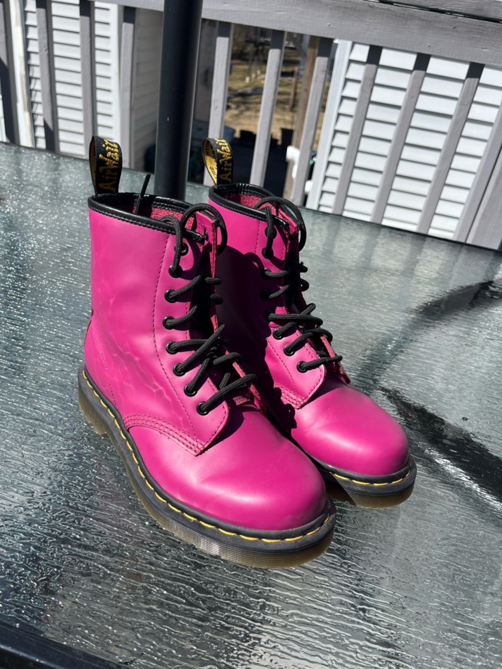 Dr. Martens Hot Pink Lace-Up Combat Boots